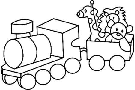 Coloriage Train 02 – 10doigts.fr